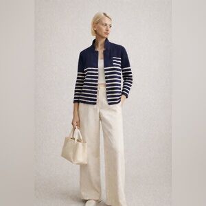 NICE THINGS Paloma S - Navy Striped Jacket